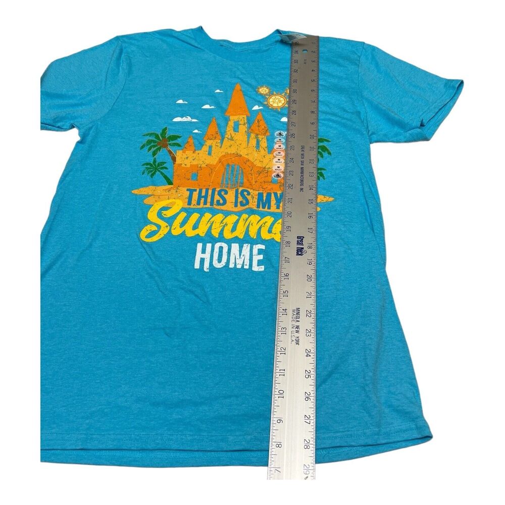 Disney Parks T-Shirt Mens M Summer Home Castle Ears Colorful World Logo Vacation - Picture 2 of 7